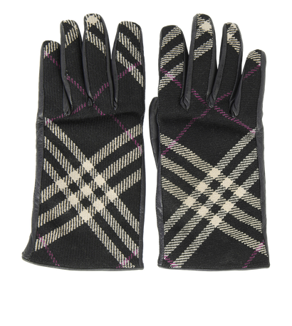 Burberry Plaid Pattern Gloves, front view